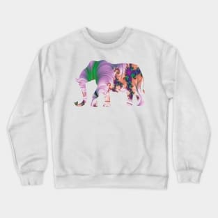 For elephants fans | Aesthetic Multicolored Elephant Crewneck Sweatshirt